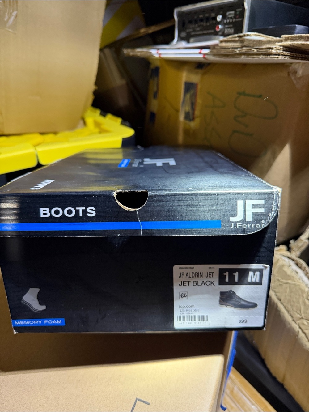 jf j.ferrar Jet Black Men's Boots - Aldrin